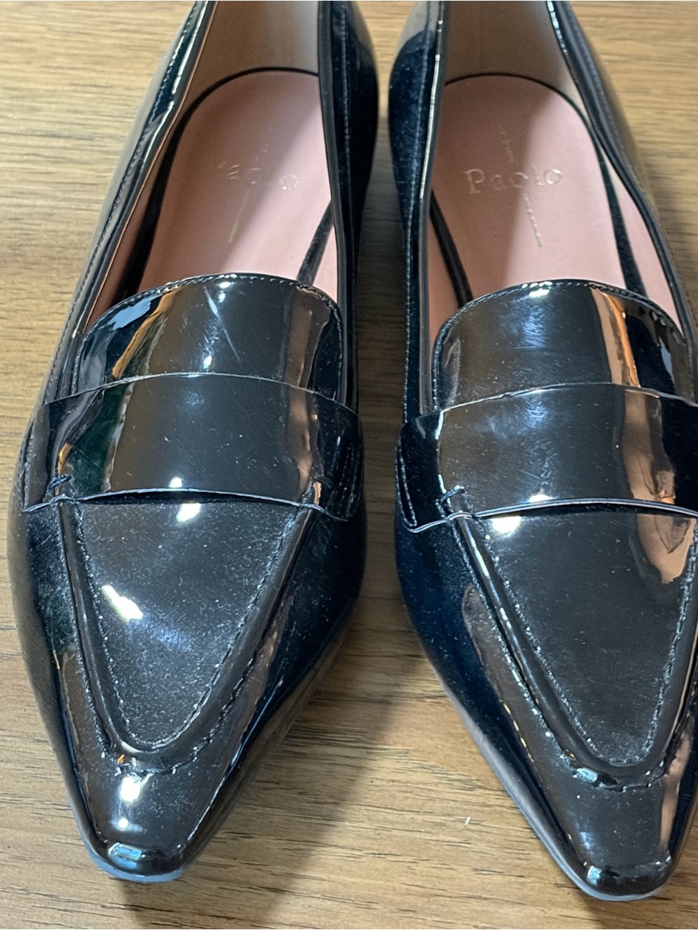 Paolo Black Patent Leather Pointed Toe flats - Women's 10M